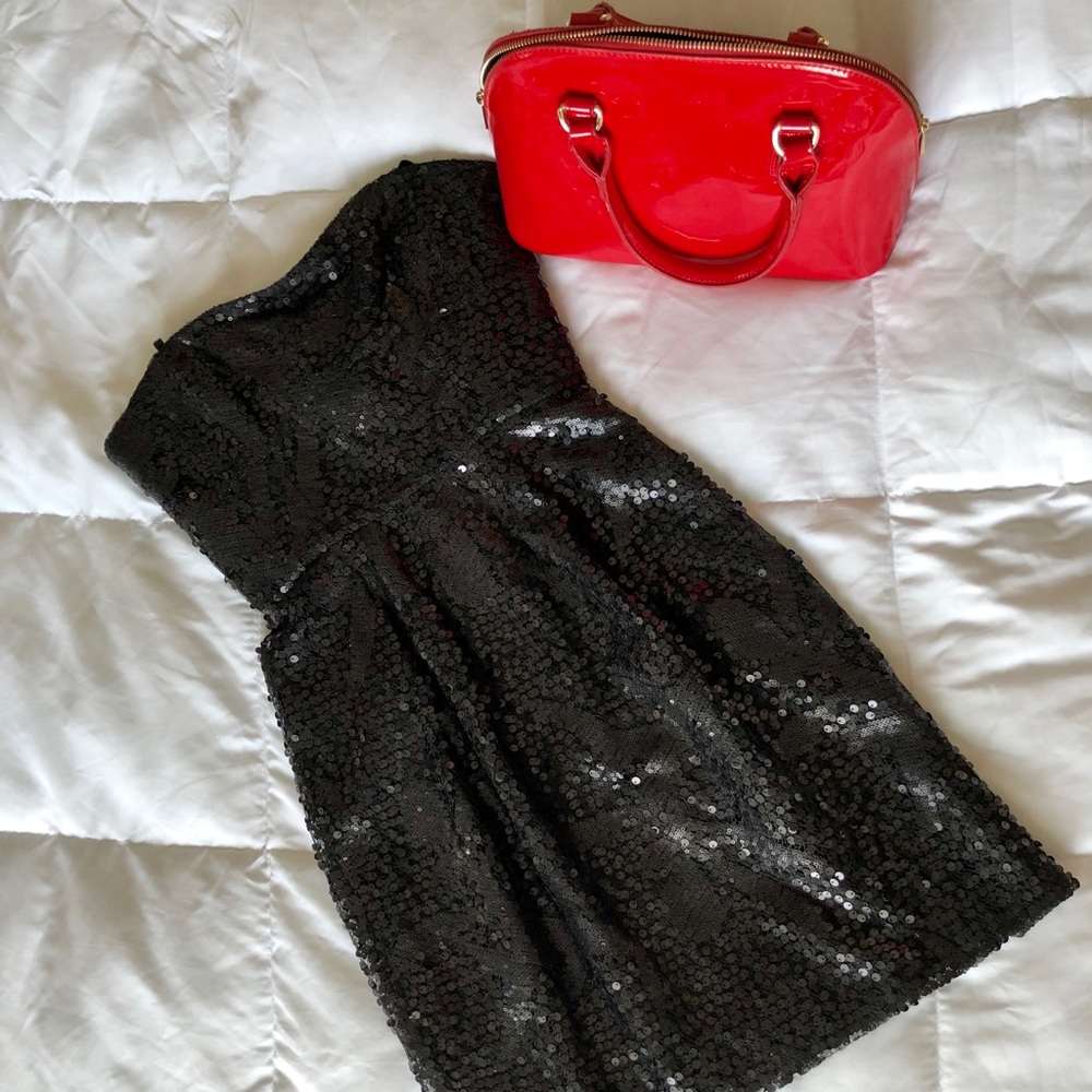 Sequined Little Black Dress